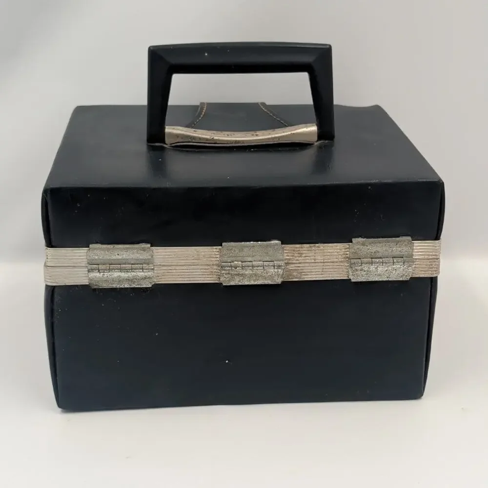 Savoy 8-Track Tape Carrying Case Black Faux Leather Holds 12 VTG 70s